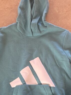 Adidas Teal Hoodie with White Logo